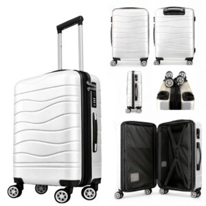 T-HC-US-1826 WHITE CABIN-SIZE EASYJET TRAVEL TROLLEY SUITCASE