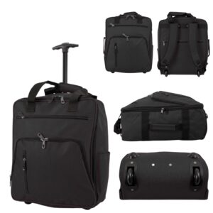TR-E-002 BLACK EASYJET UNDERSEAT CABIN SIZE 2-WHEELED BACKPACK