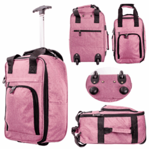 TR-001 PINK RYANAIR UNDER SEAT/OVERHEAD CABIN SIZE 2-WHEELED TRO
