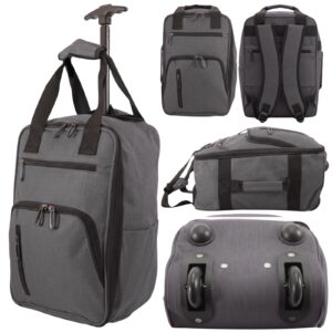 TR-R-002 GREY WHEELED RYANAIR UNDERSEAT CABIN BAG
