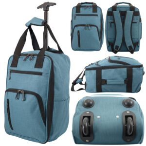 TR-R-002 TURQUOISE WHEELED RYANAIR UNDERSEAT CABIN BAG