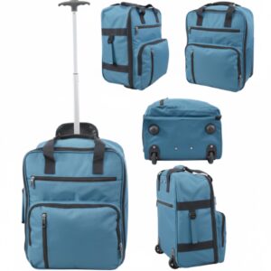 TR-002 PEACOCK BLUE EASYJET UNDERSEAT CABIN SIZE 2-WHEELED BAG