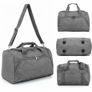TB-17 GREY UNDERSEAT HOLDALL UNISEX CABIN BAG W/ADJUSTABLE STRAP