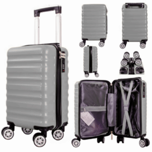 T-HC-US-1628 SILVER 15.7'' UNDER-SEAT CABIN-SIZE TRAVEL TROLLEY