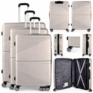 T-HC-12 SILVER SET OF 3 TRAVEL TROLLEY SUITCASE