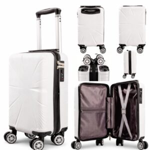 T-HC-US-1629 WHITE 15.7'' UNDER-SEAT CABIN-SIZE TRAVEL TROLLEY