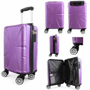 T-HC-US-1629 PURPLE 15.7'' UNDER-SEAT CABIN-SIZE TRAVEL TROLLEY
