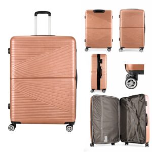 T-HC-12 ROSE GOLD  TRAVEL TROLLEY Hard Shell Cabin Cases 28