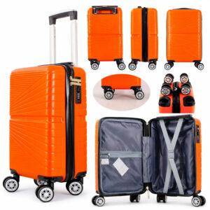 T-HC-US-1611 ORANGE 15.7'' UNDERSEAT CABIN-SIZE TROLLEY SUITCASE