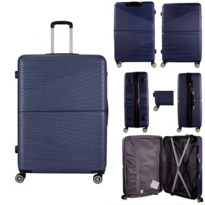 T-HC-12 NAVY  TRAVEL TROLLEY Hard Shell Cabin Cases 28