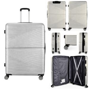 T-HC-12 SILVER  TRAVEL TROLLEY Hard Shell Cabin Cases 28