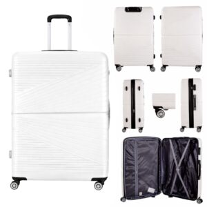 T-HC-12 WHITE TRAVEL TROLLEY Hard Shell Cabin Cases 28
