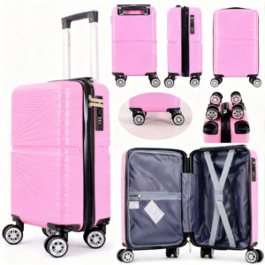 T-HC-US-1611 PINK 15.7'' UNDER-SEAT CABIN-SIZE TRAVEL TROLLEY