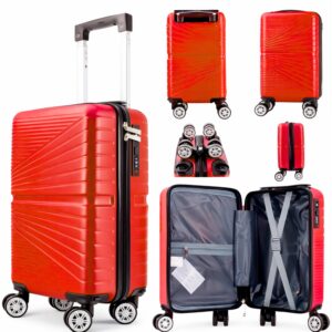 T-HC-US-1611 BURGUNDY 15.7'' UNDERSEAT CABIN-SIZE TRAVEL TROLLEY