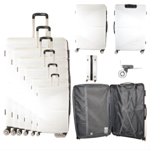 T-HC-612 WHITE TRAVEL TROLLEY SET OF 6