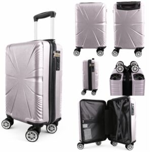 T-HC-US-1629 SILVER 15.7'' UNDER-SEAT CABIN-SIZE TRAVEL TROLLEY