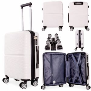 T-HC-US-1811 WHITE UNDERSEAT CABIN-SIZE EASYJET TROLLEY SUITCASE