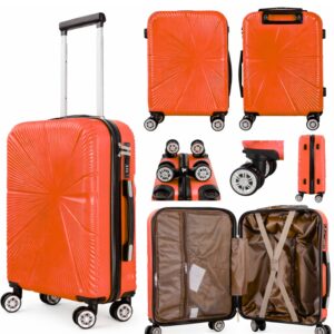 T-HC-US-1829 ORANGE CABIN-SIZE EASYJET TRAVEL TROLLEY SUITCASE