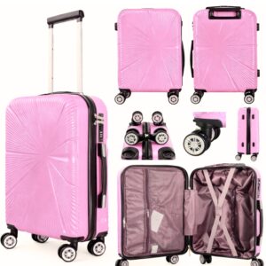 T-HC-US-1829 PINK CABIN-SIZE EASYJET TRAVEL TROLLEY SUITCASE