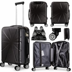 T-HC-US-1829 BLACK CABIN-SIZE EASYJET TRAVEL TROLLEY SUITCASE