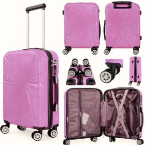 T-HC-US-1829 DARK PURPLE CABIN-SIZE EASYJET TRAVEL TROLLEY SUITC
