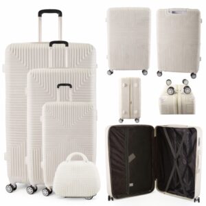 T-HC-20 WHITE SET OF 4 TROLLEY SUITCASE