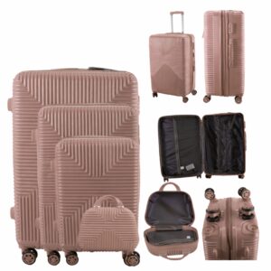 T-HC-20 ROSE GOLD SET OF 4 TROLLEY SUITCASES