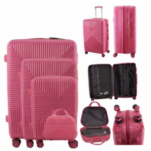 T-HC-20 PURPLE SET OF 4 TROLLEY SUITCASES