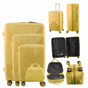 T-HC-20 YELLOW SET OF 4 TROLLEY SUITCASES