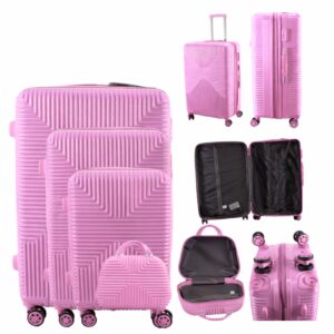 T-HC-20 PINK SET OF 4 TROLLEY SUITCASES