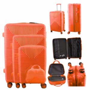 T-HC-20 ORANGE SET OF 4 TROLLEY SUITCASES
