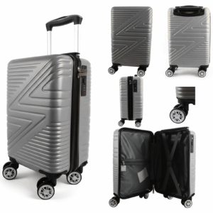 T-HC-US-1624 SILVER RYAN AIR CABIN-SIZED TRAVEL TROLLEY SUITCASE