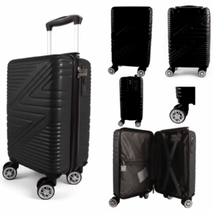 T-HC-US-1624 BLACK RYAN AIR CABIN-SIZED TRAVEL TROLLEY SUITCASE