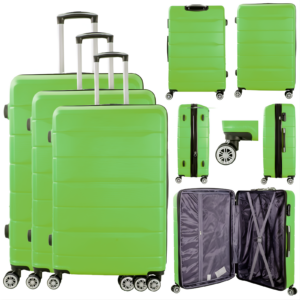 T-HC-24 LIME GREEN SET OF 3 TRAVEL TROLLEY SUITCASE