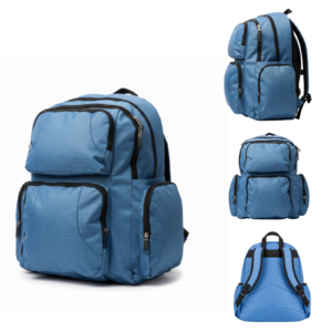 BP-122 BLUE BACKPACK WITH MULTIPLE POCKETS