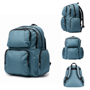 BP-122 PEACOCK BLUE BACKPACK WITH MULTIPLE POCKETS