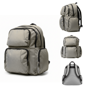 BP-122 GREY BACKPACK WITH MULTIPLE POCKETS