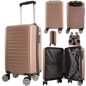 T-HC-US-1615 ROSE GOLD UNDER-SEAT CABIN-SIZE TRAVEL TROLLEY