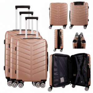 T-HC-25 ROSE GOLD SET OF 3 TRAVEL TROLLEY SUITCASE (Copy)