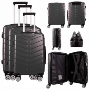 T-HC-25 BLACK SET OF 3 TRAVEL TROLLEY SUITCASE (Copy)