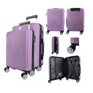 T-HC-US-1630 PURPLE SET OF 2 RYAN AIR CABIN-SIZED TROLLEY SUITCA