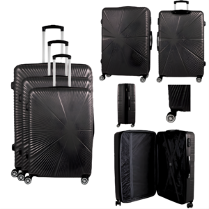 T-HC-29 BLACK SET OF 3 TRAVEL TROLLEY SUITCASE