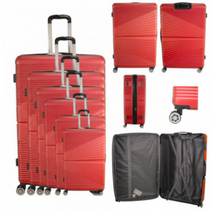 T-HC-612 RED TRAVEL TROLLEY SET OF 6