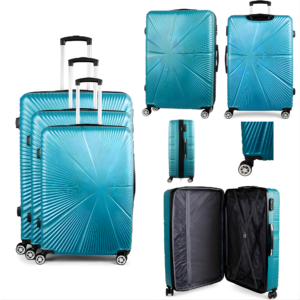 T-HC-29 TEAL SET OF 3 TRAVEL TROLLEY SUITCASE