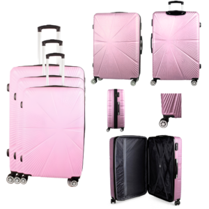 T-HC-29 PINK SET OF 3 TRAVEL TROLLEY SUITCASE