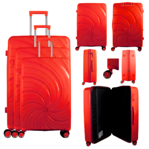 T-HC-PP-04 ORANGE SET OF 3 TRAVEL TROLLEY SUITCASE