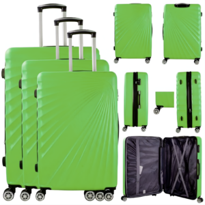 T-HC-13 LIME GREEN SET OF 3 TRAVEL TROLLEY SUITCASE