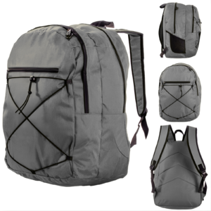 BP-121 GREY BACKPACK WITH MULTIPLE POCKETS