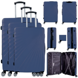 T-HC-13 NAVY SET OF 3 TRAVEL TROLLEY SUITCASE