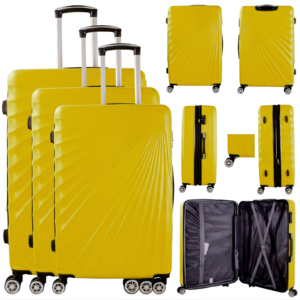 T-HC-13 YELLOW SET OF 3 TRAVEL TROLLEY SUITCASE